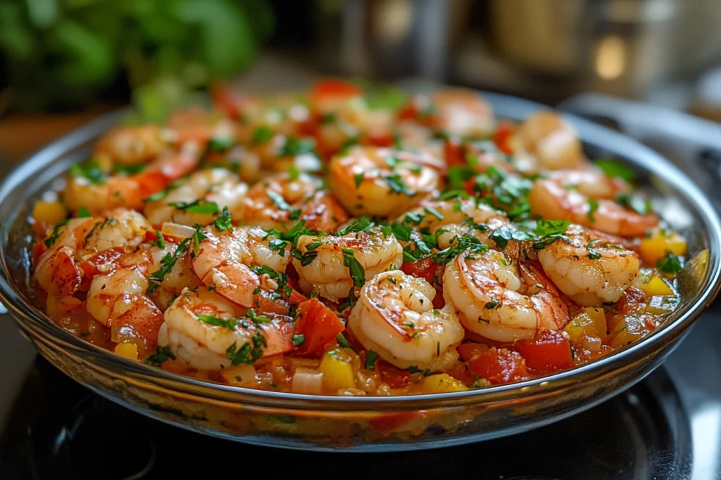 Creamy garlic butter pasta with tender langostino lobster tails